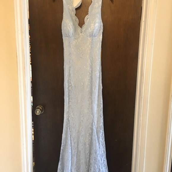 macy's sky blue dress
